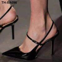 2023 new sexy pointed high-heeled shoes black women heel sandals design feeling temperament goddess van