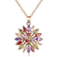[COD] wish and supply pendant necklace female rose gold inlaid zircon colored diamond exaggerated drop clavicle chain