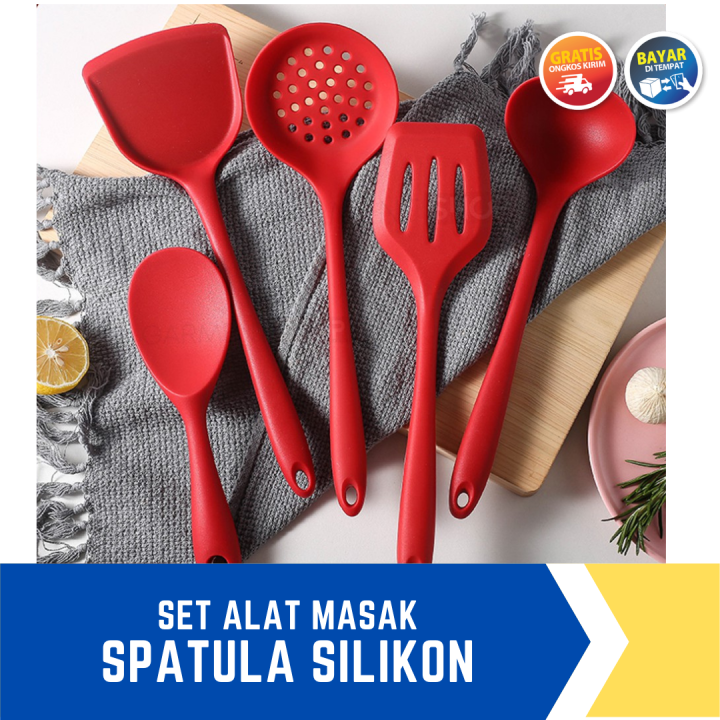Alat Masak Set Spatula Silikon Varian Banyak Tahan dan anti Panas Besar