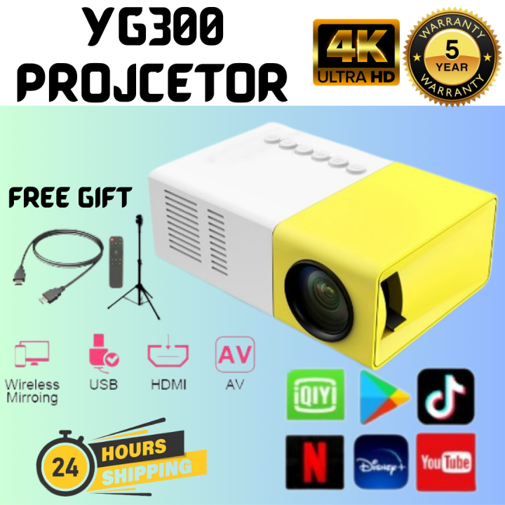 YG300 Pro Projector for Phone Portable Mini Projector Full HD 1080P USB