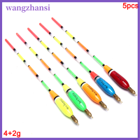 Wangzhansi แพตกปลาเฟอร์ลอย5ชิ้น/ล็อตลอย5/6/7/8G ผสมสีสำหรับตกปลาคาร์พ