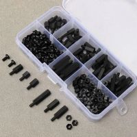 180Pcs M3 Hex Column Male Female Nylon Standoff Spacers Screws Nuts Assorted Kit Hardware Fasteners Black Screws