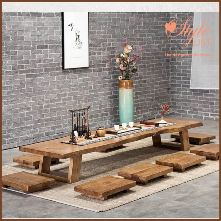 Solid Wood Dining Table Tatami, Japanese Low Dining Table Height