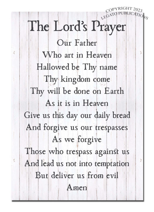 Lord's Prayer Our Father The Lord's Prayer Rustic Retro Vintage Wood ...