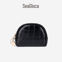 SeaGloca กระเป๋าใส่เหรียญขนาดเล็กหนังพูหนังสีพื้นน่ารักแบบใหม่