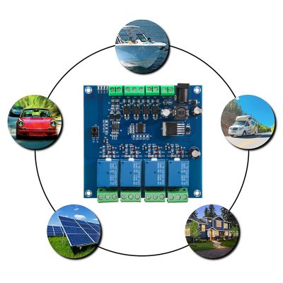 Modbus RTU 4 Way Relay Module 7-24V Relay Module Switch RS485/TTL Input and Output with Anti Reverse Protection