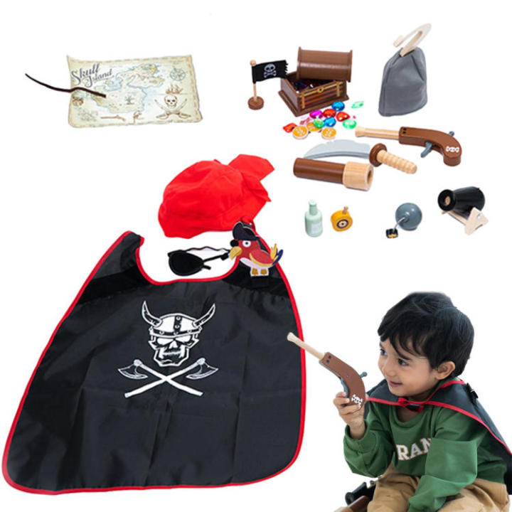 pretend-pirate-set-innovational-boys-pirate-costume-wooden-13pcs-boys-pirate-toys-childrens-simulation-role-cultivate-childrens-spirit-adventure-exploration-cute
