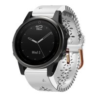 สำหรับ Garmin Fenix 5S 20Mm เลดี้สายนาฬิกาข้อมือซิลิโคนพร้อมที่เจาะลูกไม้ (สีขาว)