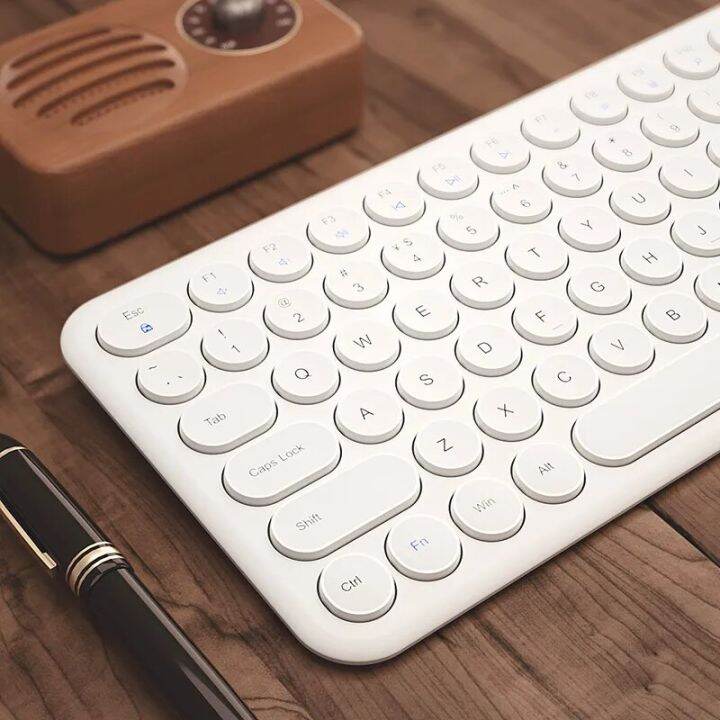 2.4G Wireless Silent Keyboard Ergonomic Mouse Round Keycap Keyboard