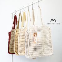 พร้อมส่ง Merrymetric Store Lettia Crochet tote Bag กระเป๋าถักโครเชต์ ลายตาราง