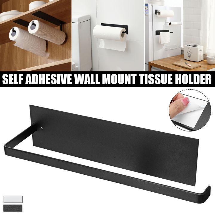 Punch-free Paper Towel Holder Plastic Self Adhesive Kitchen Under