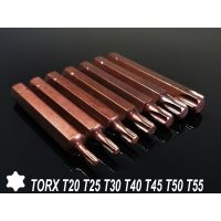 7ชิ้นเซ็ต75มม. 6จุดสลักไขควงไขควง Torx แม่เหล็ก10มม. ก้านหกเหลี่ยมดอกสว่านไขควง S2 T20-T55ชุดเครื่องมือซ่อมแซมอัตโนมัติ