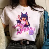 Aphmau เสื้อยืดพิมพ์ลายการ์ตูนสำหรับผู้หญิง,เสื้อยืด Y2K แนวสตรีทเสื้อกราฟฟิคตลกๆสำหรับเด็กผู้หญิง