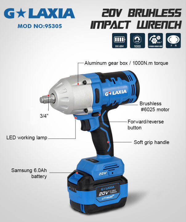 บล็อกกระแทกไร้สาย-galaxia-cordless-impact-wrench-20v-3-4-bush-size-max-torque-1000nm