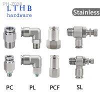 304 Stainless Steel Pneumatic Connector Quick Coupling Male Thread M5 1/8 1/4 1/2 Push In Water Air Hose Fitting Pneumatic Parts