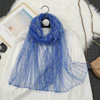 แฟชั่น Organza ซิลเวอร์โกลด์ผ้าไหมใสผ้าพันคอสตรีหญิงอาทิตย์เสื้อผ้าฤดูร้อนกลางแจ้งลองบีชบิกินี่ครีมกันแดดผ้าคลุมไหล่