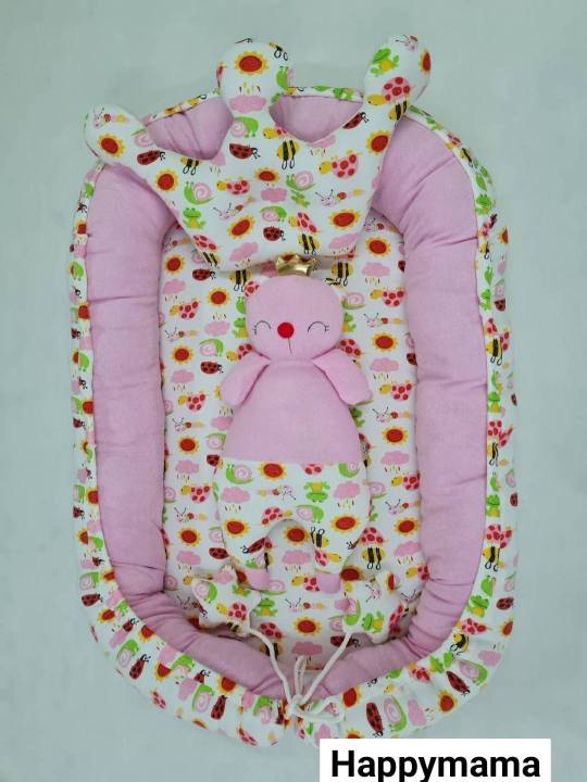 ที่นอนเด็กอ่อน-ที่นอนเด็กพร้อมกันตก-baby-net-ยาว34-กว้าง22-สูง6-มีหลายลาย-ชุดเซตที่นอนมีขอบกั้นแถมหมอนและหมอนข้าง