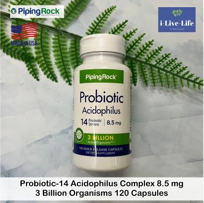 โปรไบโอติก Probiotic-14 Acidophilus Complex 3 Billion Organisms 60 Or 120 Capsules - PipingRock #Piping Rock สำหรับเด็ก และผู้ใหญ่
