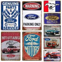 Retro Ford Mustang ตกแต่งบ้านป้ายโลหะ Vintage โปสเตอร์ Wall Art Room Decoration