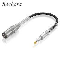 Bochara คอนเวอร์เตอร์ตัวผู้เป็น XLR ตัวผู้แจ็คสเตอริโอ30ซม. 6.5มม. สายออดิโอป้องกันสำหรับเครื่องผสมไมโครโฟน