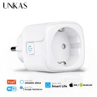 UNKAS AC100-240V EU Socket 16A/20A Wifi Plug Power Outlet Alexa Google Home For Tuya Smart Life APP Remote Voice Control Ratchets Sockets