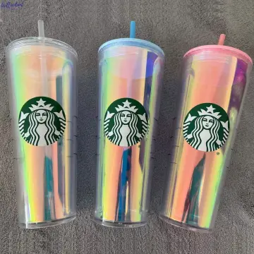 double wall reusable 700ml 710ml 24oz transparent clear plastic cup cold  cup plastic tumbler with straw and lid