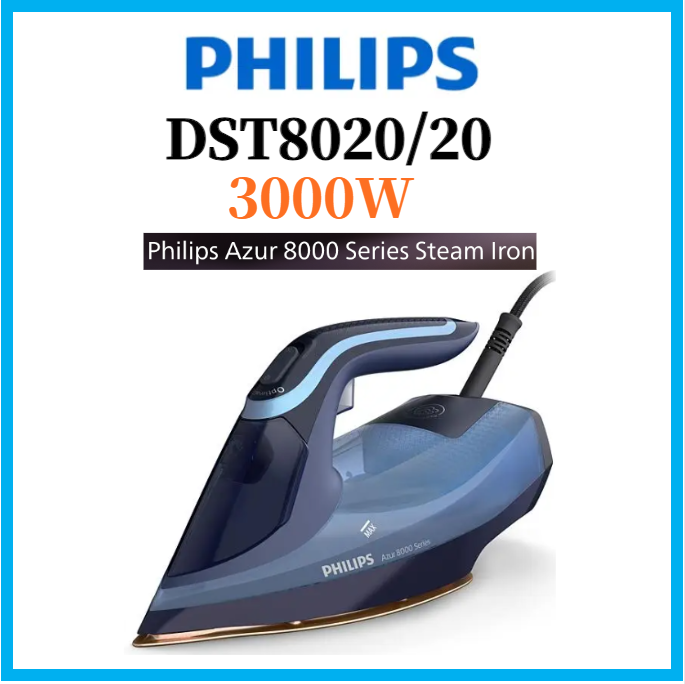 Philips DST8020/20 8000 Series Steam Station Iron 3000 W, 55g/min Continuous Steam, SteamGlide