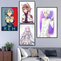 Re Zero Manga โปสเตอร์การ์ตูนภาษาอังกฤษตกแต่งผ้าใบ Wall Art สำหรับห้องนั่งเล่นและห้องนอน-คุณภาพสูง Print