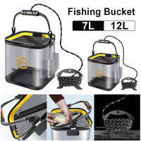 7L12L แบบพกพากล่องตกปลาปลาคาร์พอุปกรณ์ตกปลาถังตกปลา EVA Live Fish Buckets พับ Mini Bucket อุปกรณ์ตกปลา