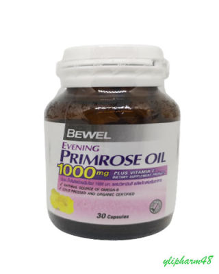 Bewel Evening Primrose Oil 1000mg Plus vitamin E บีเวล อีฟนิ่งพริมโรส ขวด30 เม็ด (หมดอายุปี2025)