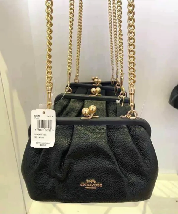 Original Coach Nora Kisslock Crossbody In Pebble Leather Women's