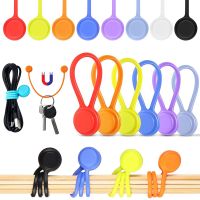 Kabel silikon lembut Winder kabel magnetik untuk Earphone USB pemegang penyimpanan kabel Magnet klip multifungsi