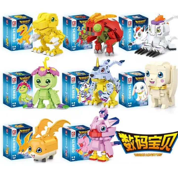 digimon-อนิเมะบล็อกตัวต่อดิจิตอลมอนสเตอร์ผจญภัยอากูมอนกาบูมอนมินิตุ๊กตาขยับแขนขาได้สะสมโมเดลบล็อกของขวัญเด็กของเล่น