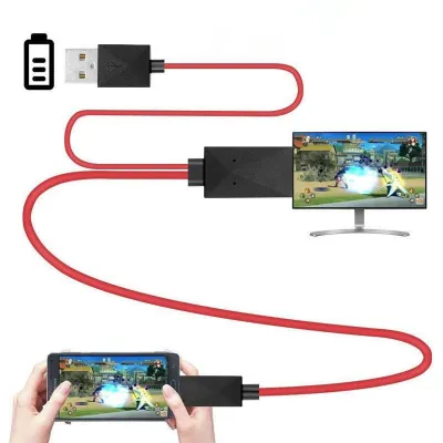 Adaptor Kabel TV HD 1080P Kompatibel dengan USB Mikro untuk Ponsel Android Adaptor Plug dan Play 11Pin untuk Sistem TV Home Theater