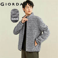 Giordanoผู้ชาย เสื้อแจ็คเก็ตสเวตเตอร์เปิดหน้าอกแบบทึบผ้าฟลีซ Free Shipping 01072851