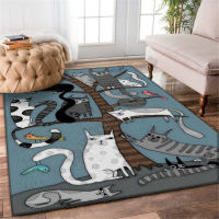 Funny Cat Area Rug 3D All Over Printed Non-slip Mat Dining Room Living Room Soft Bedroom Car 02