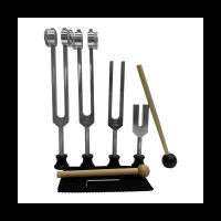 4Pcs Tuning Fork Set (4096C, MI528, 128C, OM136.1) สำหรับ Solfeggio,สำหรับ Chakra,Sound Tpy,Reliever ความเครียด