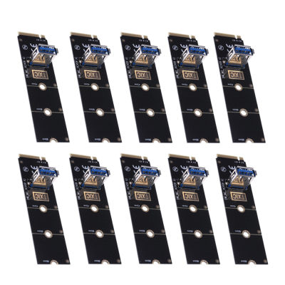 10Pcs M.2 Ngff USB3.0พอร์ต T อะแดปเตอร์กราฟิกการ์ดสาย Riser การ์ด Extender สำหรับ BTC ETH Mining Rig Bitcoin Miner