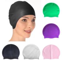 Elastic Silicone Waterproof Swim Cap Elastic Put on Easily Silicone Silicone Swimcap Long Hair for Training Swim Caps