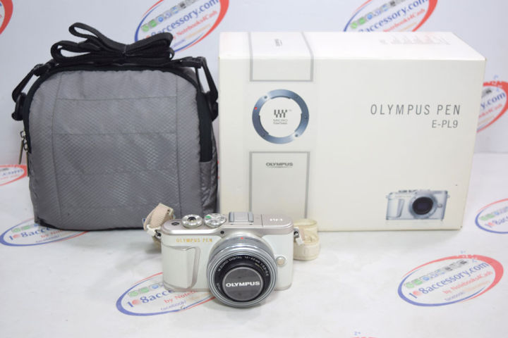 ขาย-กล้อง-olympus-pen-e-pl9-พร้อมเลนส์-14-42-สีเงิน-สภาพสวย-อุปกรณ์ครบกล่องแถมฟิวเตอร์