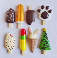 ♨ Resin Fridge Magnet Ice Cream Chocolate Fridge Magnet Imitation Food Fridge Magnet
