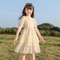 Girls Lace Princess Dresses Kids Summer Short Sleeve Floral Dresses for Children Party Clothes Girls Causal Dress Vestidos Gown