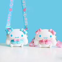 Cinnamoroll กระเป๋า Dompet Koin น่ารัก Sanrio Crossbody กระเป๋าซิลิโคนกันน้ำน่ารักกระเป๋าสะพายไหล่การ์ตูนเจ้าหญิงสำหรับเด็ก