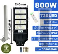 THRIVE ไฟโซล่าเซลล์ Solar Light LED ไฟถนนโซล่าเซลล์ 800W 720LED สปอร์ตไลท์ ไฟพลังงานแสงอาทิตย์ ไฟติดผนัง