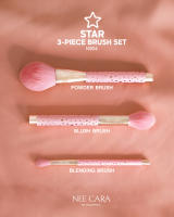 NEE CARA นีคาร่า แปรงแต่งหน้า เซ็ท 3 ชิ้น พร้อมกระเป๋าเก็บ ของแท้ 100% N904 3PCS STAR BRUSH SET