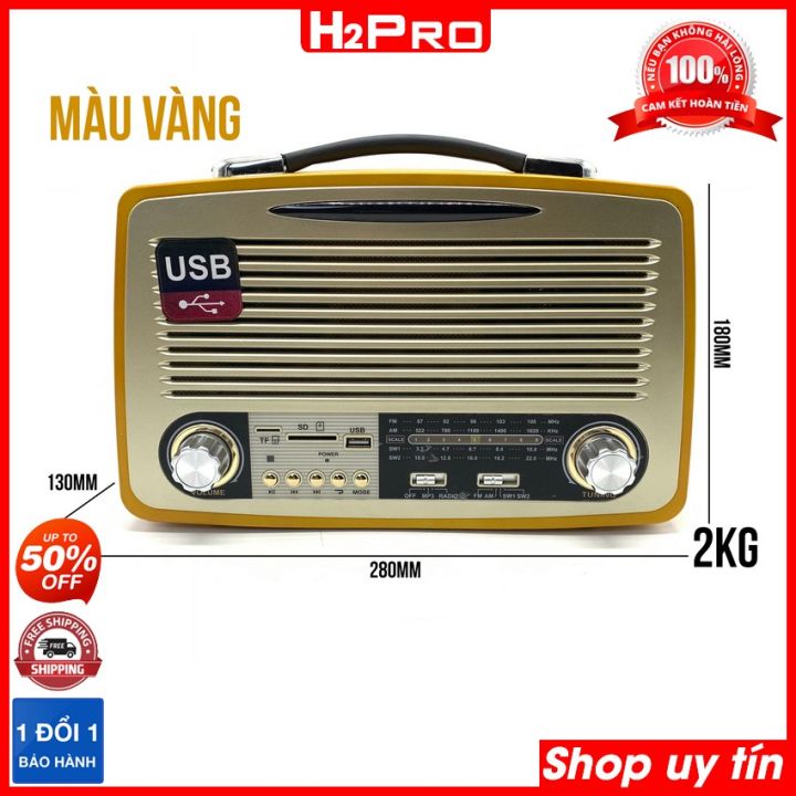 Đài Radio Nghe Nhạc, Đài Radio Bluetooth Kemai MD-1700BT Cổ Điển Cao Cấp 4  Band Am-Fm-Sw-Usb-Thẻ Nhớ-Aux - H2Pro Tech 