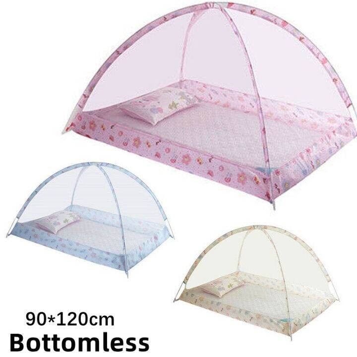 Bottomless Baby Crib Mosquito Net Infants Dome Free Installation