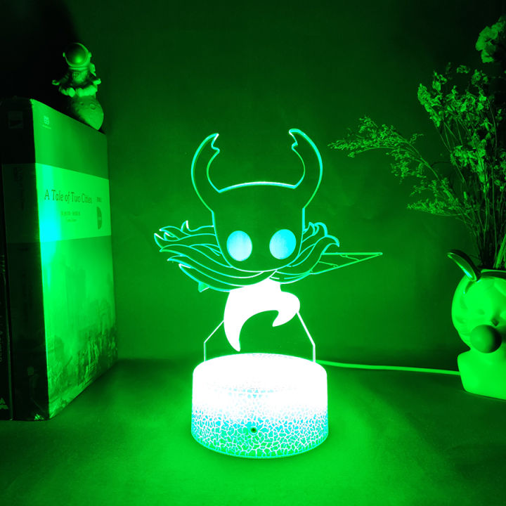 hollow-knight-figurine-player-hornet-diy-drawing-art-laser-engraved-acrylic-upward-lighting-led-sensor-lights-computer-desk-lamp