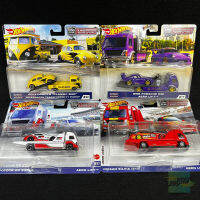 Hot Wheels Premium Team Transport โมเดลรถเหล็ก ทีมทรานสปอร์ต รกแข่งคู่รถบรรทุก,รถสไลด์ 1/64