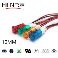 FILN 10mm 12v 24v 220v 110v Plastic Wired Terminal signal lamp  led indicator light with wire